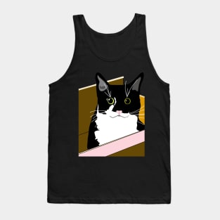 Cat in a box Cute Tuxedo Cat I can fit Copyright by TeAnne Tank Top